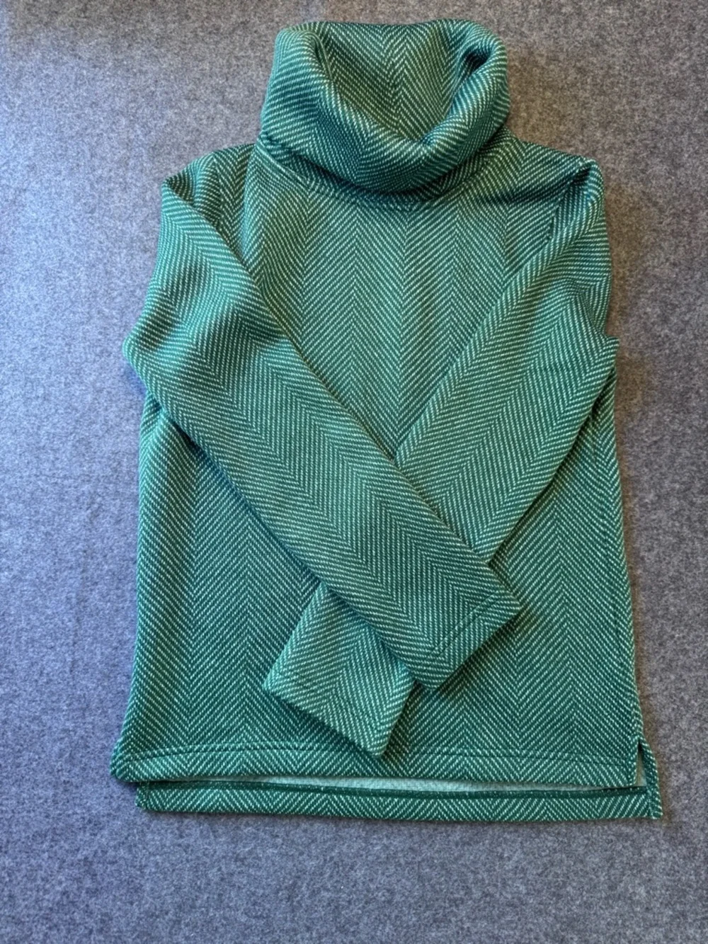 J. Crew Funnel Neck Herringbone Pullover